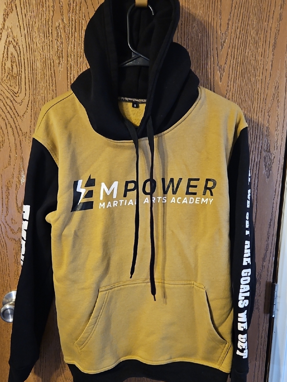 Men's Mustard & Black Hoodie Empower Martial Arts Size Small